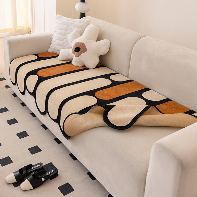Plush Irregular Special-Shaped Sofa Cushion Autumn And Winter Advanced Feeling New Straight-Breasted Leather Special Sofa Cover Cover Cloth