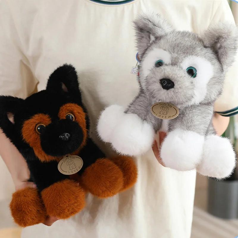 22cm Cute Simulation Puppy Plush Stuffed Toy Soft Doll Children's Cloth Doll Birthday Gift Kawaii Desktop Home Decoration
