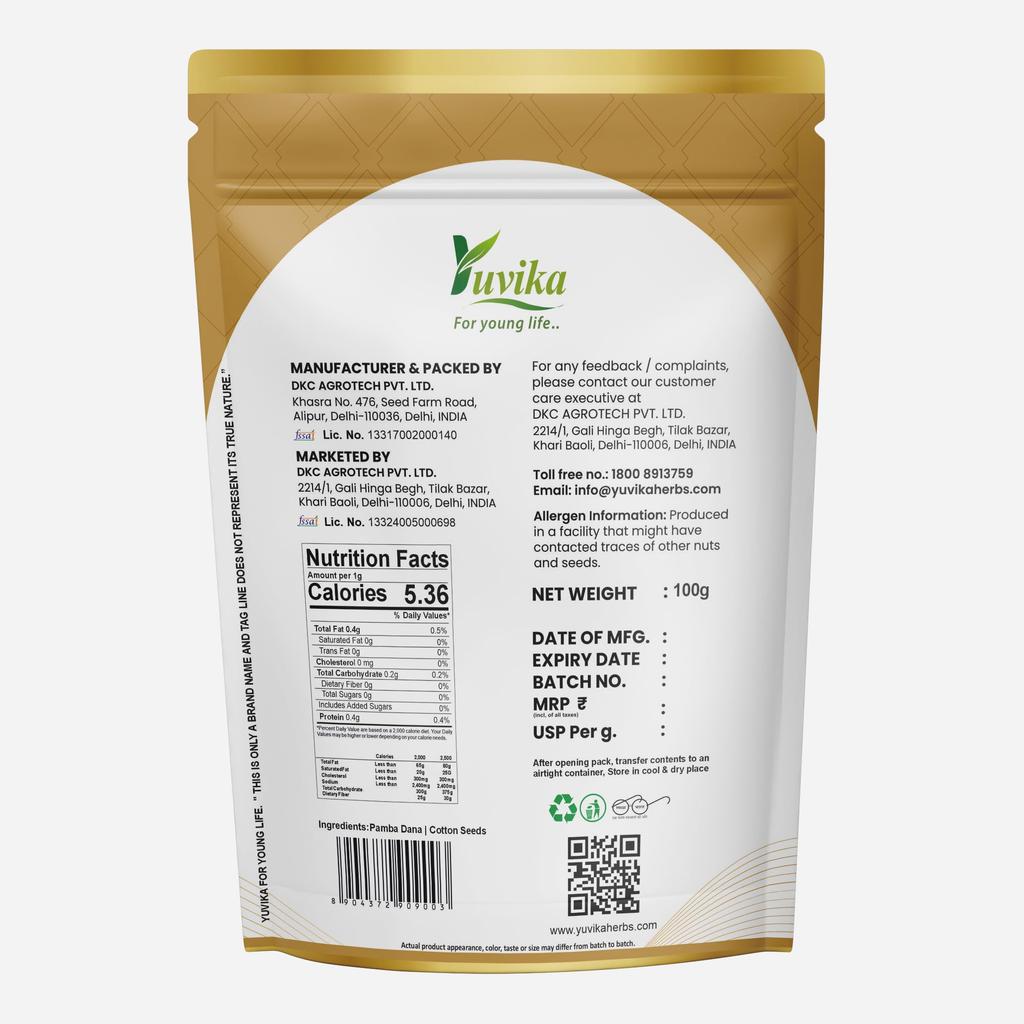 YUVIKA Pamba Dana - Binola Giri - Gossypium Herbaceum - Cotton Seeds (100 Grams)