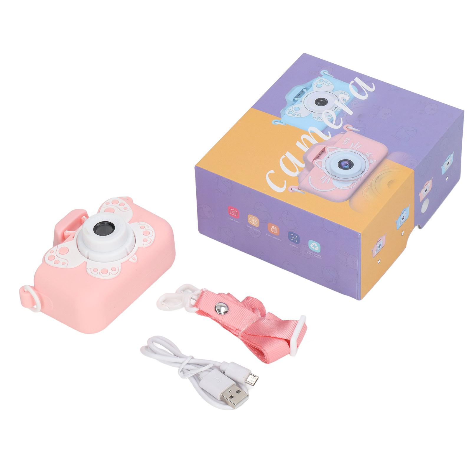 

Kids Camera 20MP Pink Cartoon Style Video Recording Easy Operation Child Camera for Photo Game Outdoor