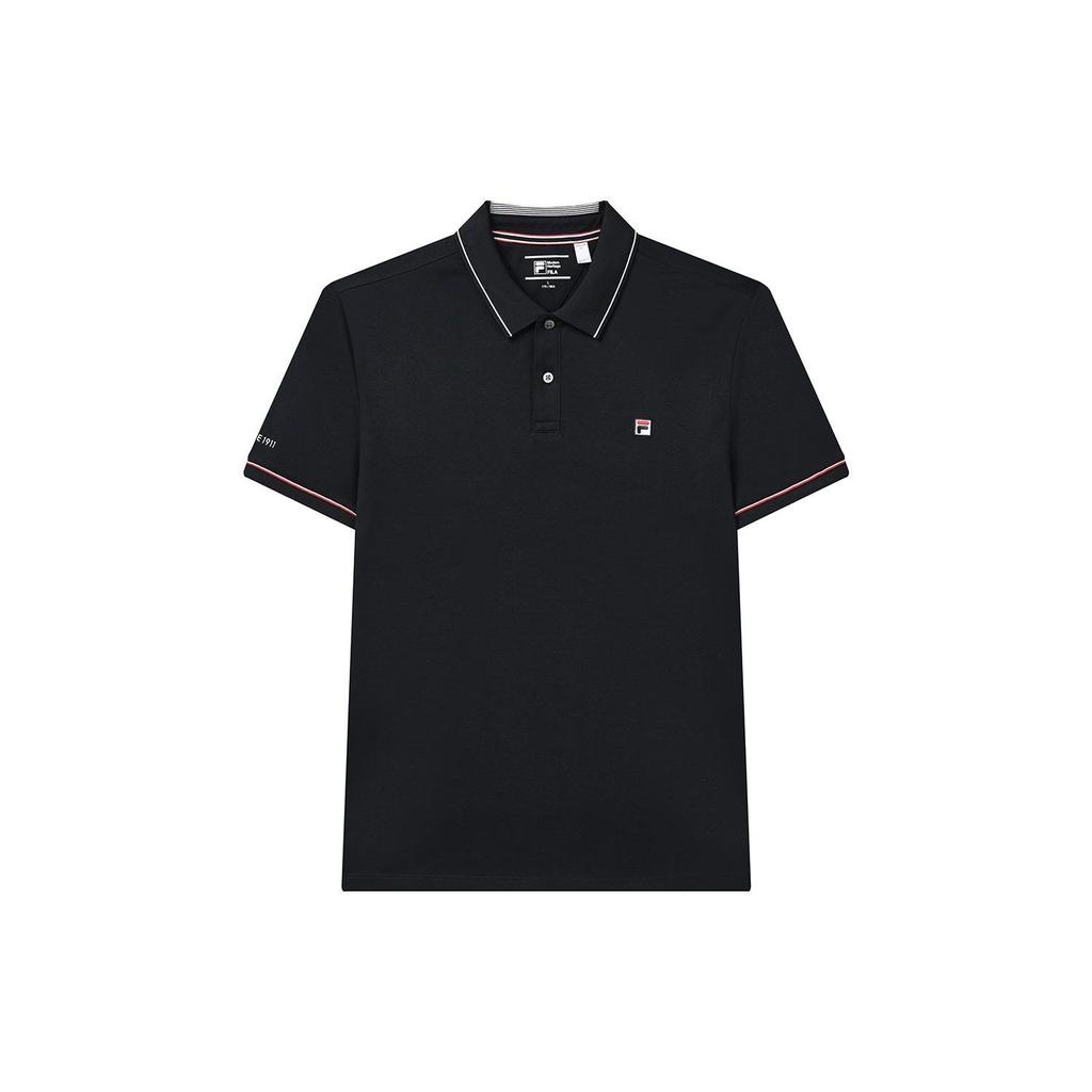 Fila Logo Printed Knit Casual Short Sleeve Polo Shirt Men Polo Shirts Legendary-Blue F11M321121ANV