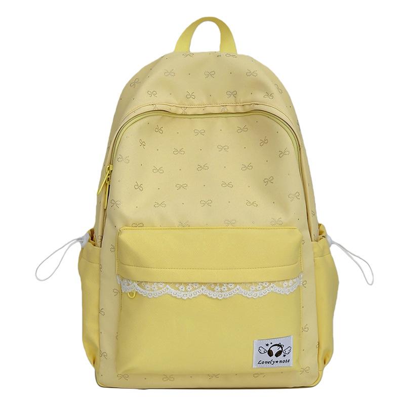 Schoolbag Japanese high-value lace girls schoolbag fresh and sweet candy-colored casual backpack large capacity lightweight backpack