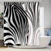 Modern Black White Zebra Shower Curtain For Bathroom Decor – Polyester Fabric Waterproof Shower Panel – 72X84 Inches