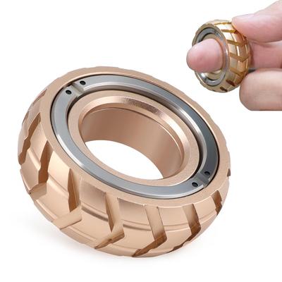 Fidget Slider, Fidget Toy, Ring Toy, Time Killer, Stress Relief, Adult Desk Toy, Gift, Stress Relief, Christmas Present, Aluminum, Gold (Gold)