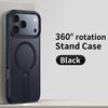 KEYSION 360 Hidden Metal Stand Magnetic Case for Magsafe for iPhone 17 Pro Max Air Transparent Matte Shockproof Phone Back Cover