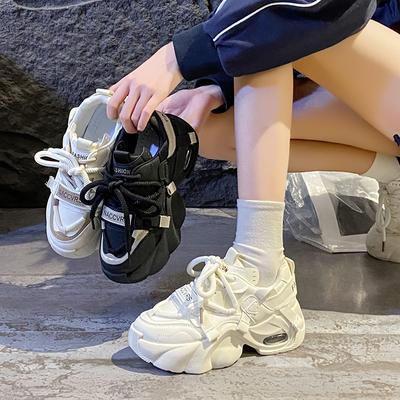 Ins Korean Version of the New Dad Shoes for Women 2025 Spring Student Running Sports Thick-soled Heightening Casual Shoes YB2811