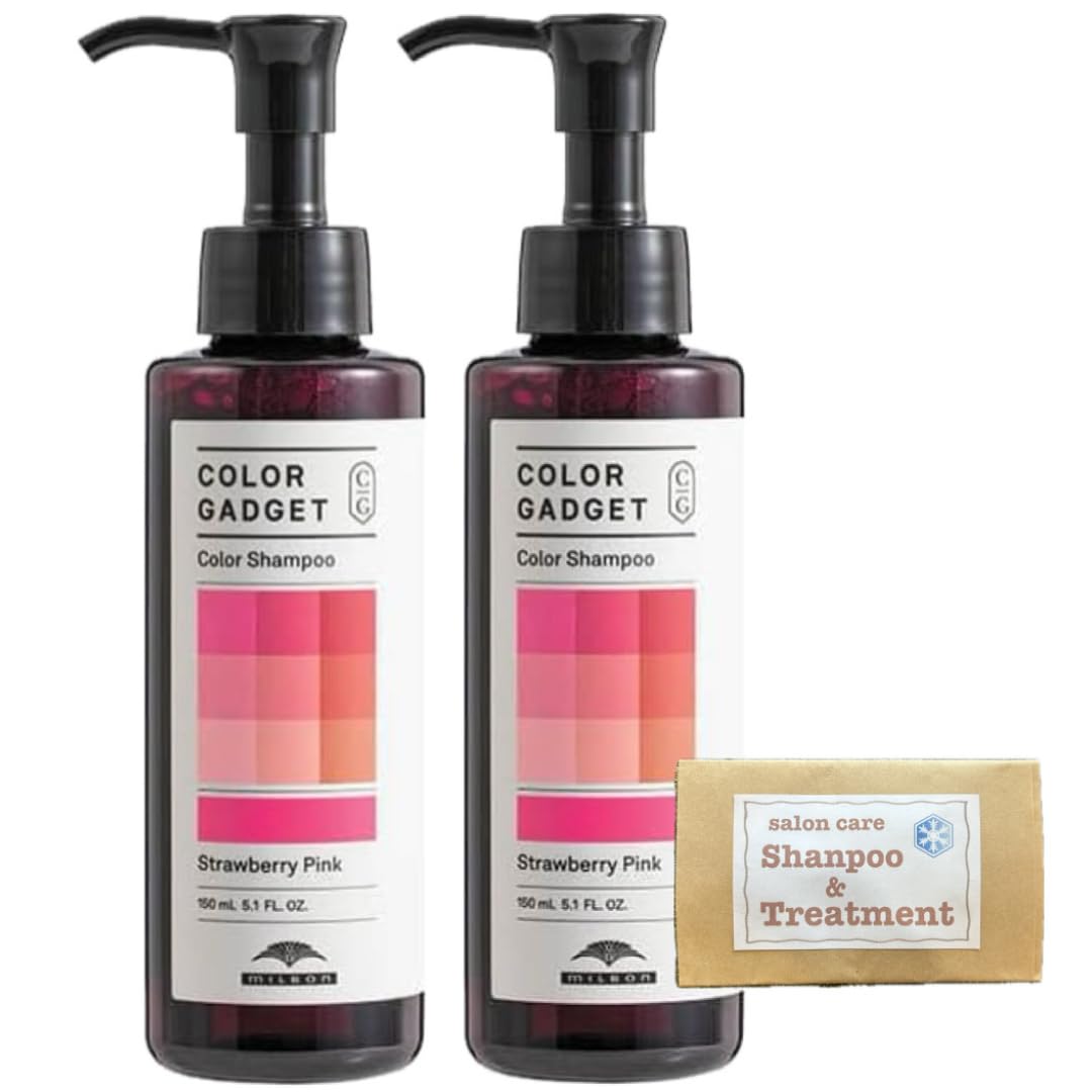 

[Set of 2] Color Gadget Strawberry Pink Color Shampoo 150ml Salon Shampoo Treatment Sachet Set