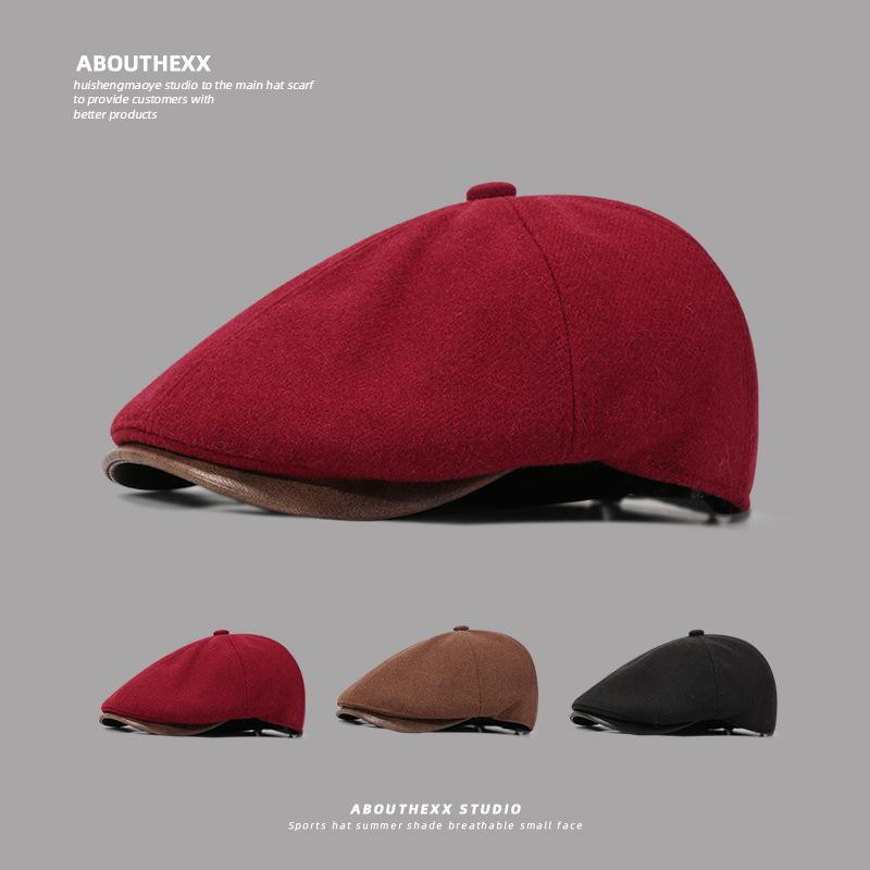 New Korean Retro Hat for Women's Forward Hat Casual Versatile Beret Big Head Circumference Showing Face Small Painter Hat