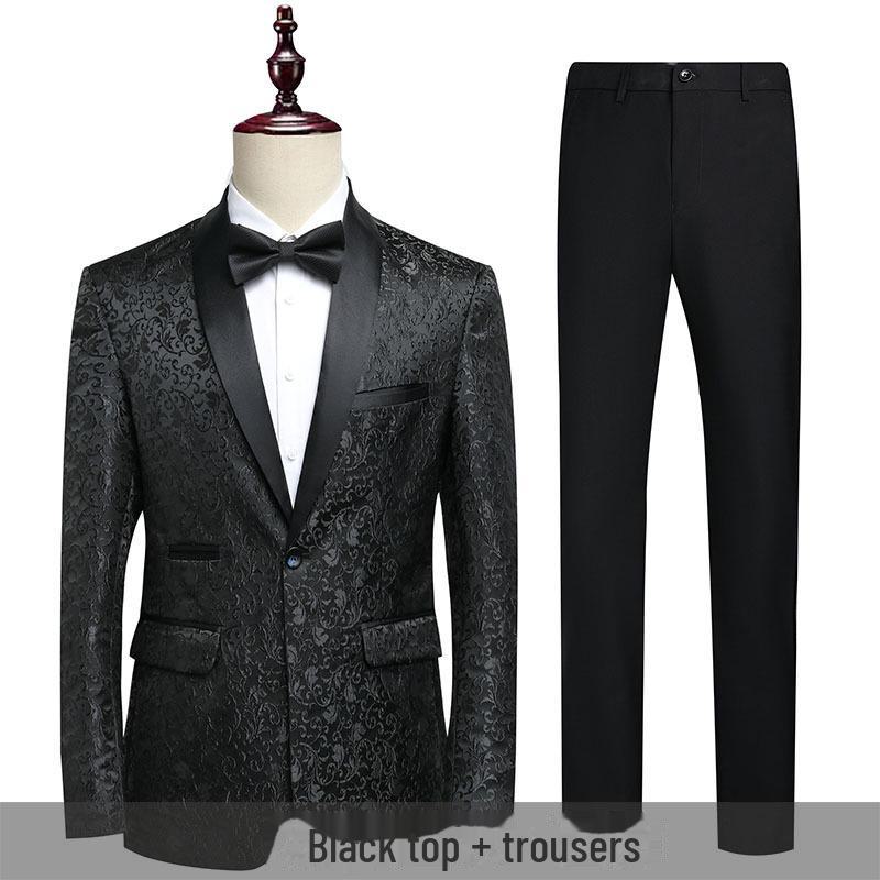 2024 Men's Korean Style High-End Jacquard Suits: Casual & Formal
