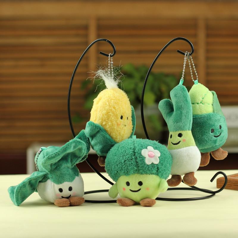Adorable Vegetable And Fruit Plush Toys Broccoli Cabbage Corn Green Onion Realistic Stuffed Dolls
