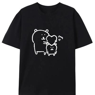 New Summer Trendy Brand Letter Pure Cotton Printing Men's and Women's Loose Short Sleeves Couple Crew Neck Short Sleeves