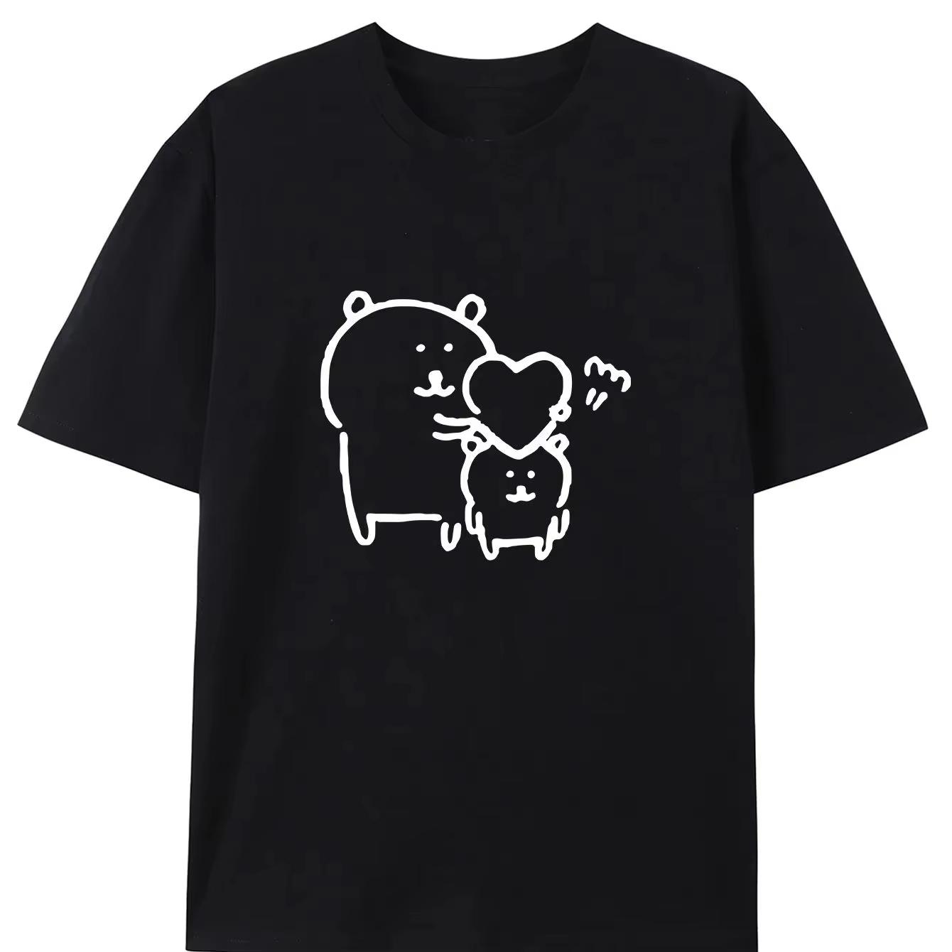 

New Summer Trendy Brand Letter Pure Cotton Printing Men s and Women s Loose Short Sleeves Couple Crew Neck Short Sleeves S