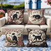 1/4pcs Vintage Art Nouveau Sakura Tuxedo Cat Throw Pillow Cover Home Farmhouse Outdoor Decoration Cushion Cover
