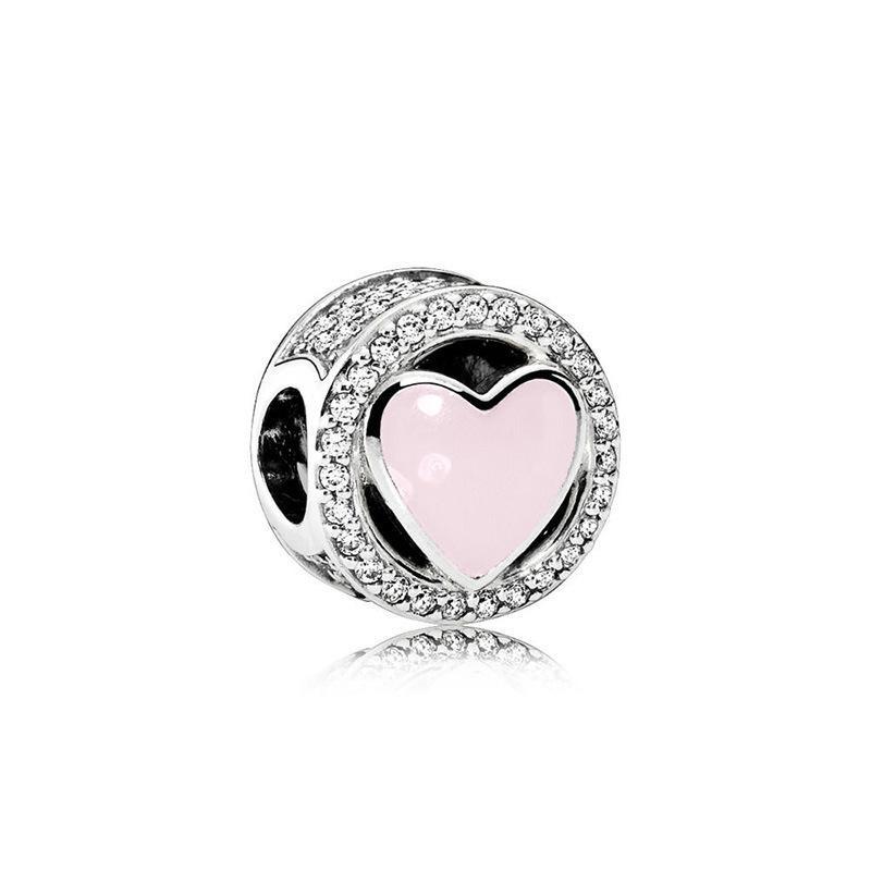 New Hollowed Out Heart-Shaped Charm Bead Fits Perfectly With Original Decorative Bracelet Women'S Jewelry Amulet Copper