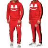 Completo da uomo invernale con cappuccio in misto cotone Tuta sportiva con stampa Marshmello Smile