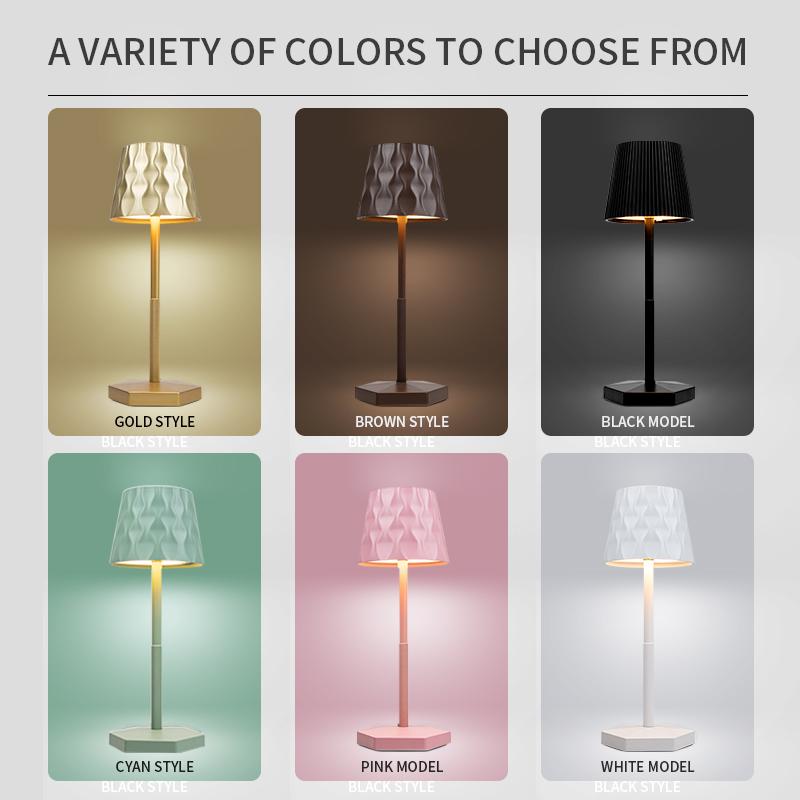 Retro Led Table Lamp 3 Colors Dimmable Touch Sensor Desktop Night Light Rechargeable Portable Night Light For Bar Bedroom Decor
