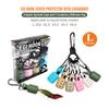 Neues Tintenfisch-Jig-Köder-Schutzset mit 6 Stück Webfoot Octopus Egi-Hakenabdeckung Tintenfisch-Regenschirm-Köderkappe mit Karabiner-Angelgerät