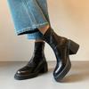 Small Height-increasing Short Boots Women's Thick-soled Waterproof Table Martin Boots Rear Zipper High-heeled Boots