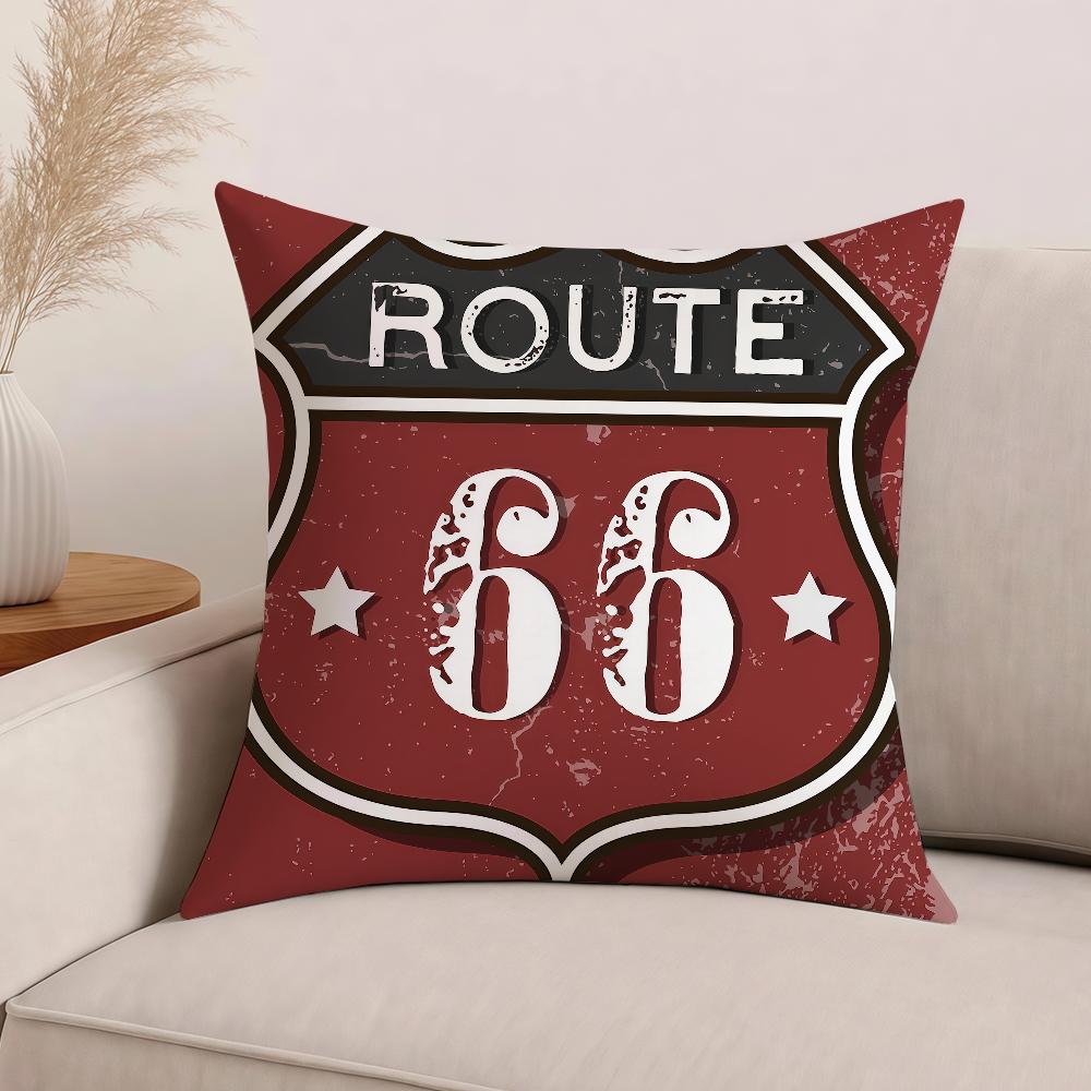 Fashion US Route 66 Pillow Case Office Cushions Suitable For Sofa Car Bedroom Decorative Cushion Cover