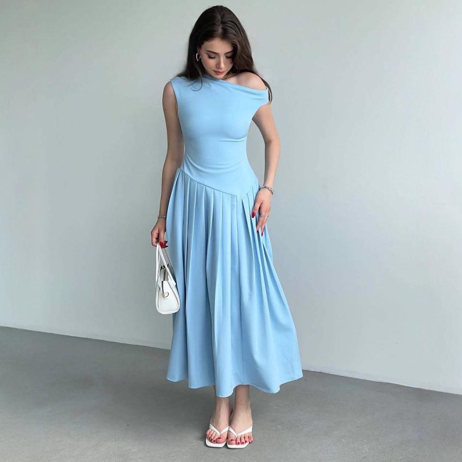 2025 Summer Fashion: Sleeveless One-Shoulder Slimming Dress