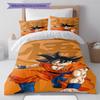 Son Goku Pattern Bedding,Quilt Set Quilt Cover Pillowcase Home Birthday Gift (1 * duvet cover + 2 * pillowcase, without core)