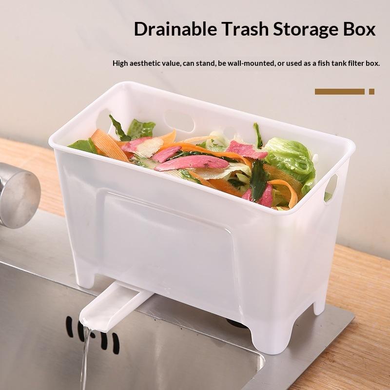 Table Top Trash Can Mini Home Kitchen Waste Storage Box Sink Drain Basket Dry Wet Separation Filtration Magical