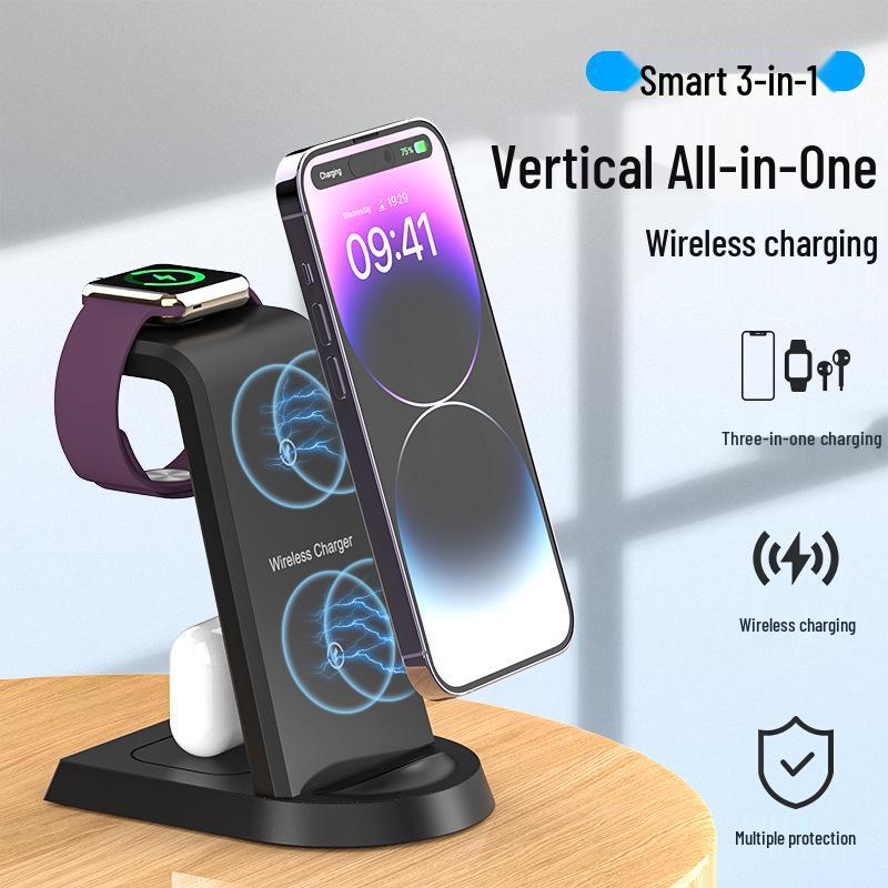 Multi-Device Wireless Charger and Stand for iPhone, AirPods, and Apple Watch