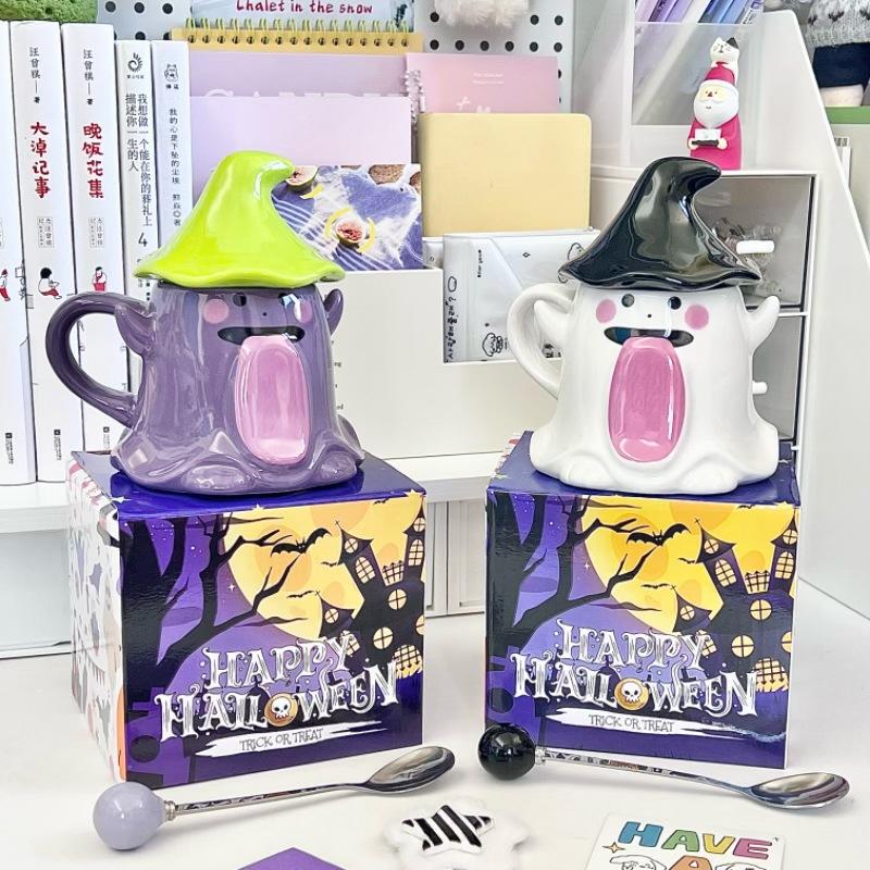 Birthday gift cute funny ghost mug boys and girls bizarre ceramic water cup souvenir gift box