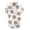 Women's Fashion Printed Short Sleeve V Neck Pattern Tops Pocket Working T-shirts