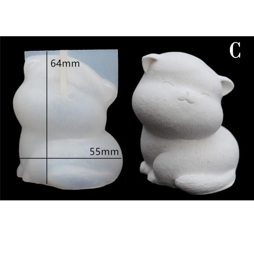 1 Pcs DIY Pet Cat Mould Craft Tool Silicone Molds 3D Cat Soap Clay Lovely Pig  Silicone Candle Molds