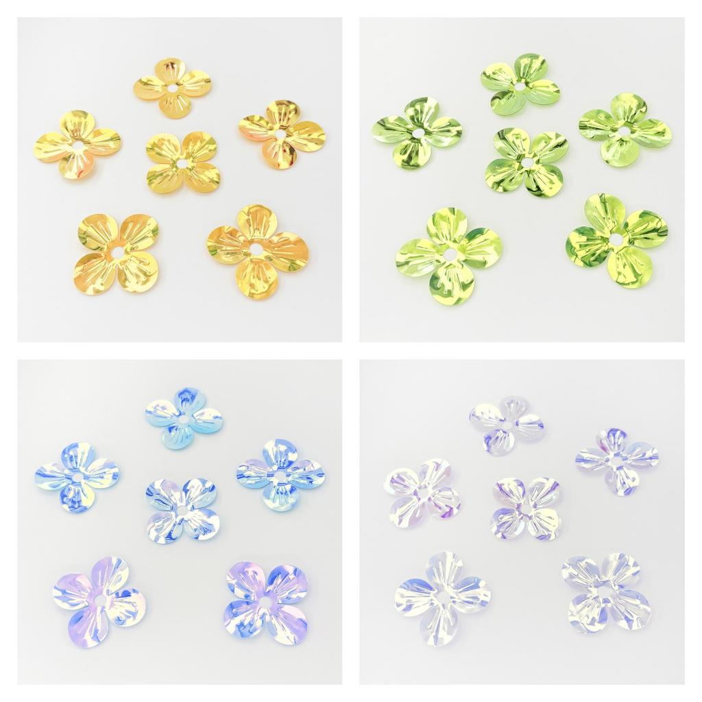 Four-petal Flower Sequin Shell Center Beads for Stage Decoration and Clothing Accessories