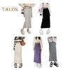 Women Maxi Skirt Elastic High Waist Hip Wrapped Long Skirt Solid Color Casual Knitting Skirt Daily Wear