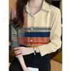 Boutique Ladies Lapel Button Shirt Elegant Temperament Long Sleeve Textured Design Shirt Ladies Daily Commuter Fashion Shirt