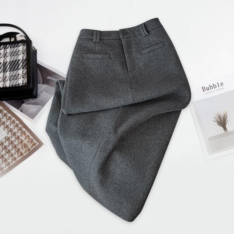 Women s High-Waist Slit Straight Midi Skirt L