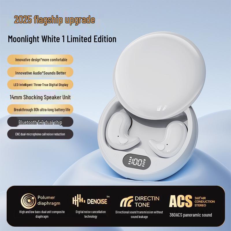 True Wireless Bluetooth Noise-Cancelling Half In-Ear Earphones with High-Quality Sound