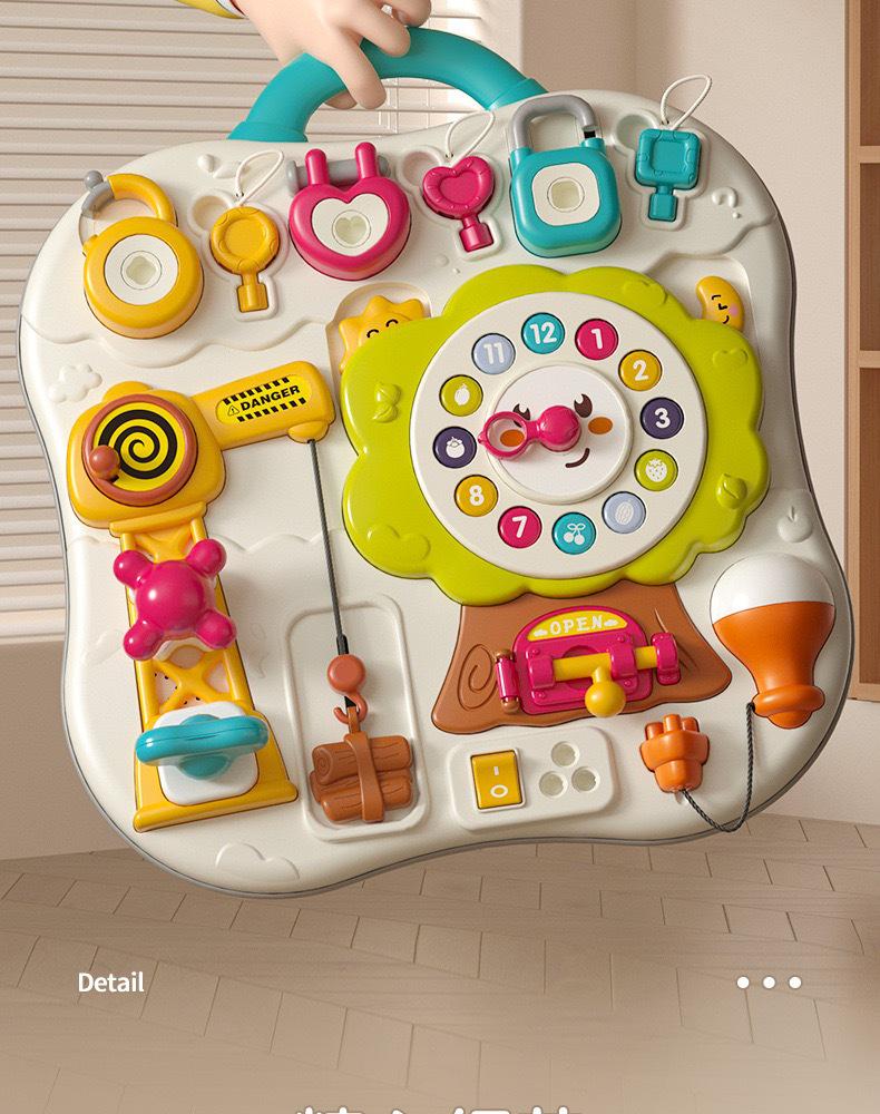 Guyu Montessori Busy Board: Educational Toy for Babies and Toddlers (1-3 Years) - Intellectual Ball Lock Opening Activity