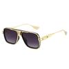 JYL Square Metal Punk Sunglasses UV400 Men Retro Gradient Luxury / 3651