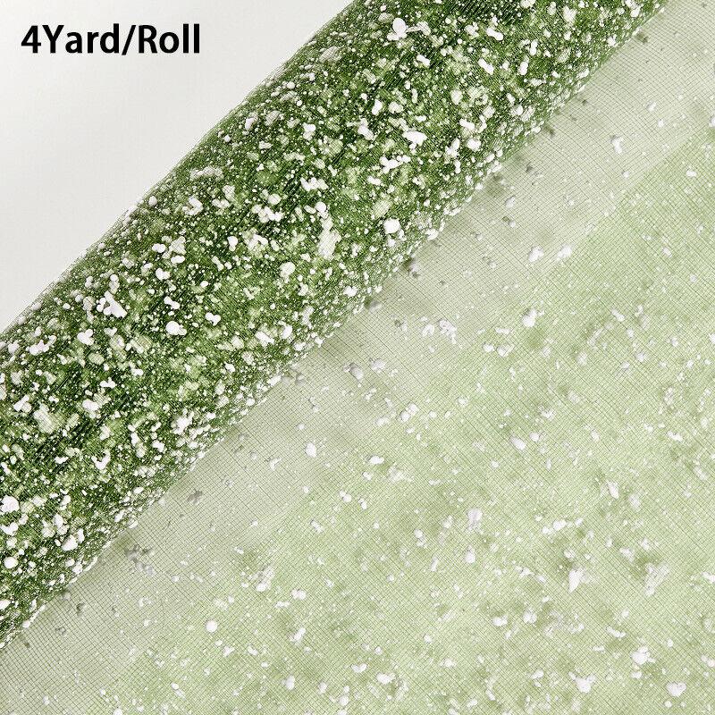 50cmx4yard Roll Beautiful Silk Screen Flower Packaging Gauze Snow Dot Yarn Net Bouquet Pack Gift Wrappging Soft Clear roll Yarn