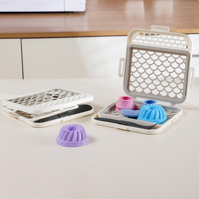 Dishwasher Organizers With Elastic Meshes for Kitchen Tool Cutlery Cups Safe Silicone Construction Quick Drying