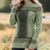 2025 Autumn/Winter 3D Print Round Neck Knit Sweater for Europe & America
