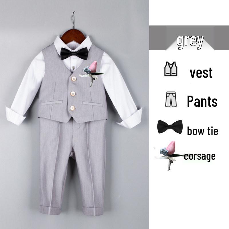 Boys  Spring/Autumn Suit: Baby s First Birthday Formal Wear, British Style Page Boy, Wedding Host, Performance Costume 90cm