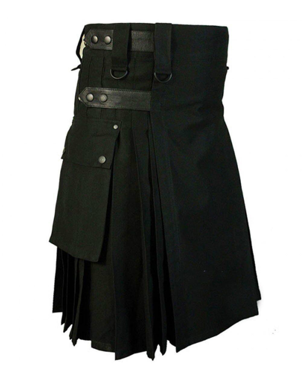 Men s Scottish Festival Plaid Pleated Skirt BK0300 Trendy Outfit M