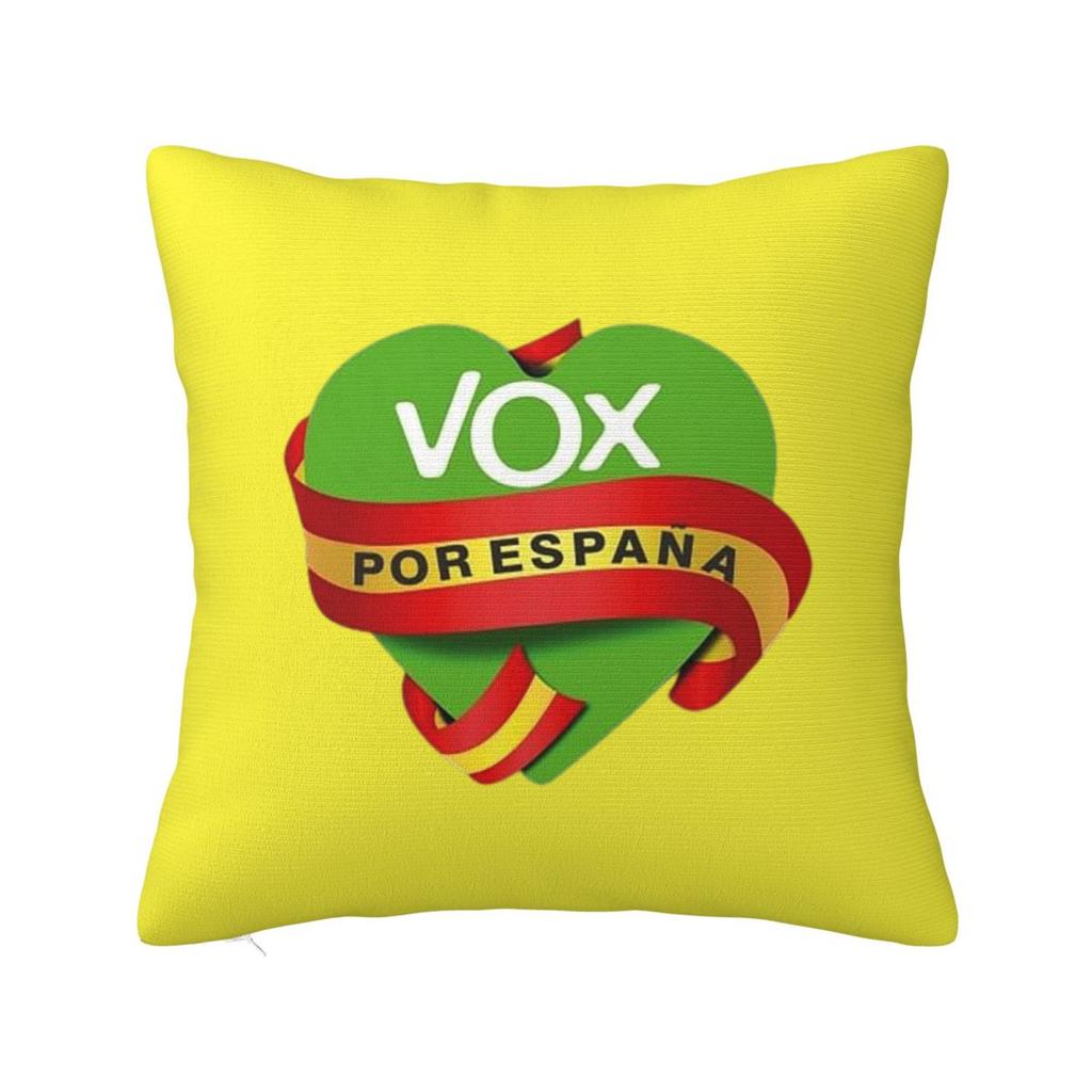 Espana Vox Logo Spaanse Politieke Partij Spaanse Vierkante Kussensloop Kussenhoes Kussensloop Sierkussenhoes voor Huis Slaapkamer