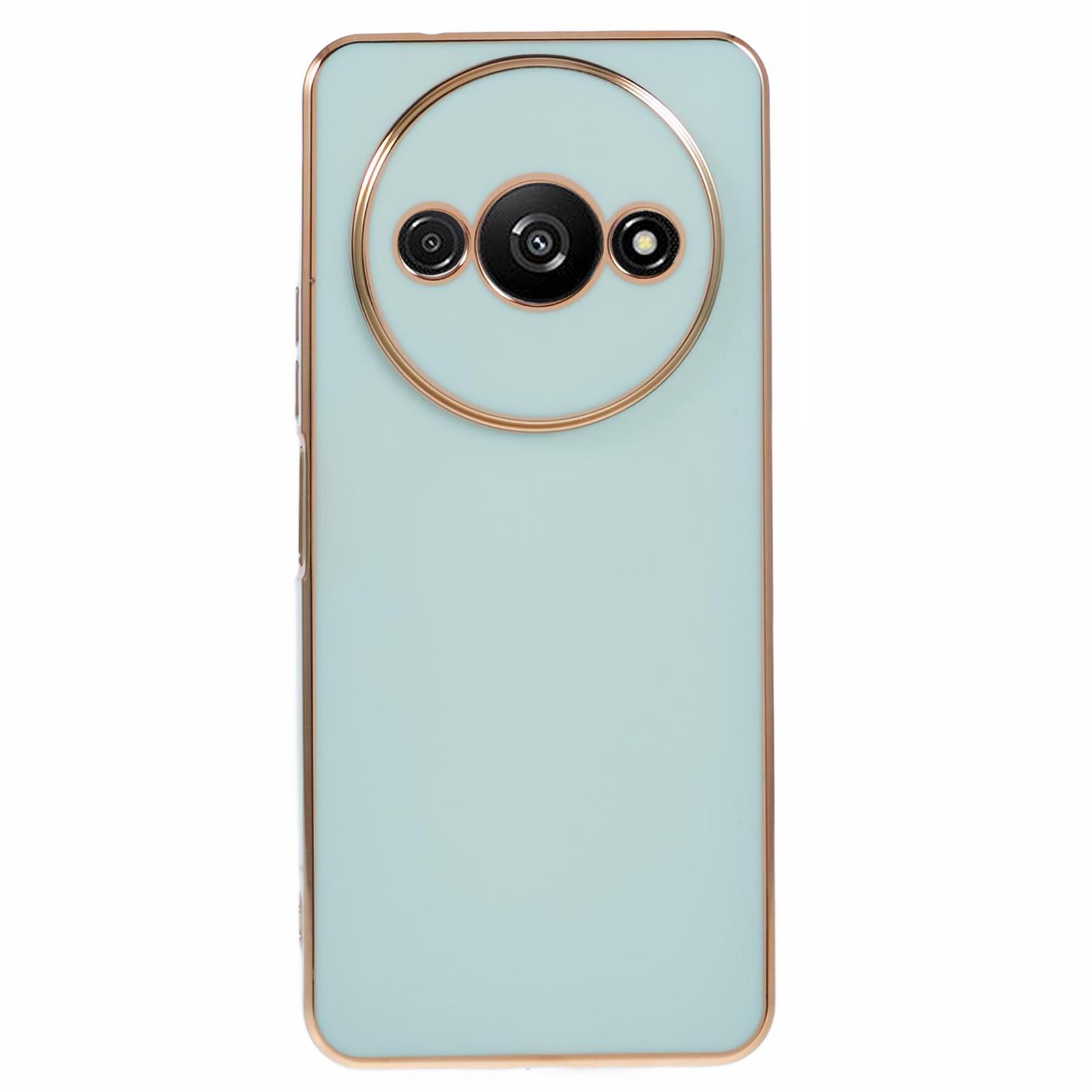 

For Xiaomi Redmi A3 4G/Poco C61 4G Case 6D Electroplating TPU Phone Cover Precise Cutouts Cyan
