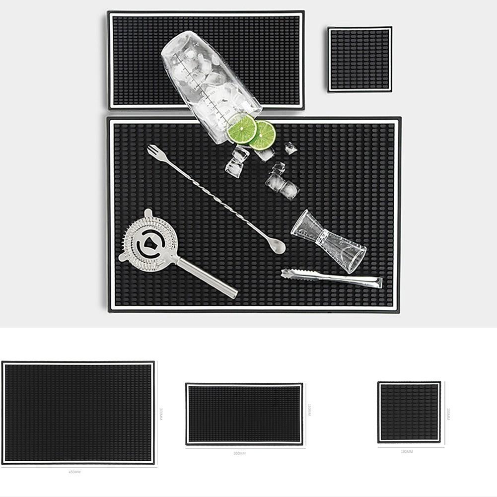 Rubber Anti Slip Bar Mat Countertop Spill Mats for Coffee Maker Glass Cup 3Sizes