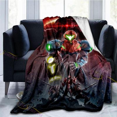 3D-gedruckte METROID superwarme Mikrofaser-Ritter-Decke für Kinder, Siesta, Freizeit, Abdeckungen, Erwachsene, Geschenk, Sofa, Stuhl, Bett, Büro