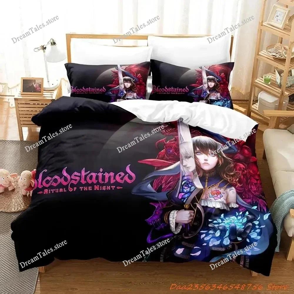 Game BLOODSTAINED RITUAL OF THE NIGHT Bedding Set Boys Girls Twin Queen Size Duvet Cover Pillowcase Bed Kids Adult Home Textile3