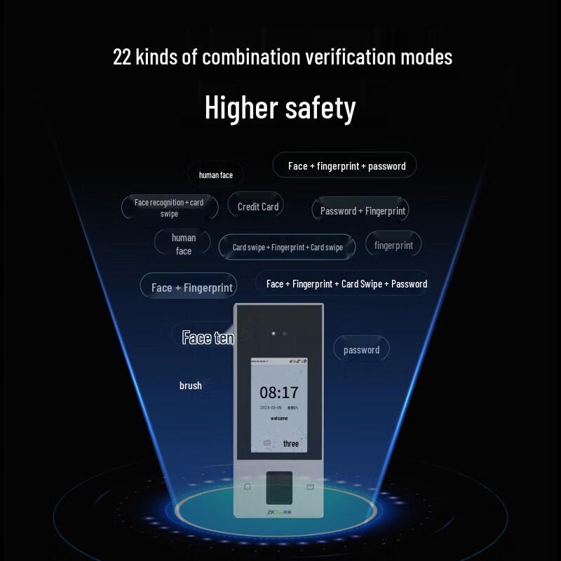 ZKTeco nFace128 Dynamic Facial Recognition Access Control CN plug (adapter included)