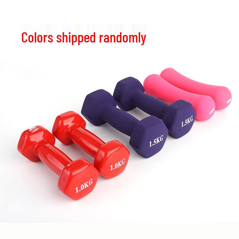 Sexkantig Frostad Plastbelagd Gjutjärns Hantel för Kvinnors Fitness