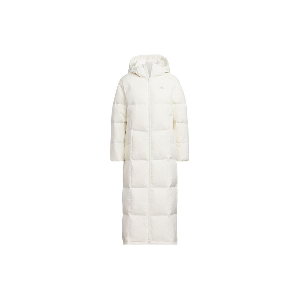 Adidas Down Jacket Three Stripes Hooded Puffer Coat Women Jackets Off-White IK2384